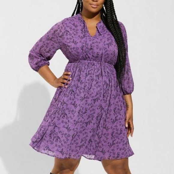 ➕ 🍂🍁 Fall NWT Torrid Mini Clip Dot Front Keyhole Dress Sz 00/M/10 - Picture 1 of 3